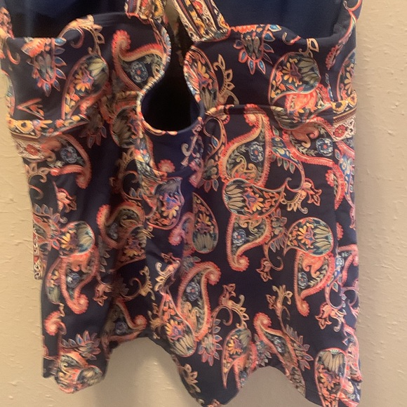 Alex Marie Boho 2 Piece Swim Top Only Navy Blue Women’s Sz Large - Picture 9 of 11